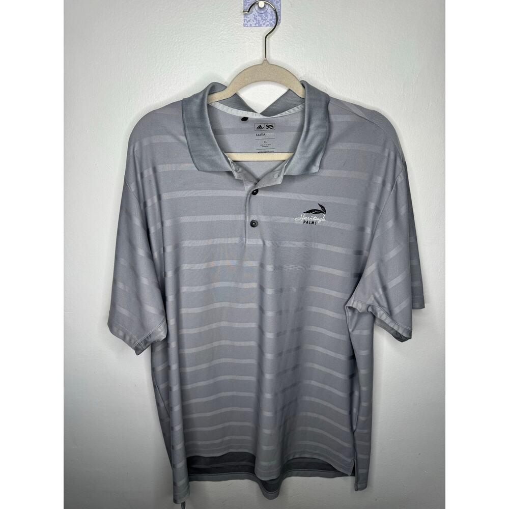 Adidas Golf Performance “Heritage Palms” Grey Polo Shirt – Size XL